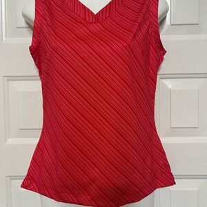 Nike Golf Dri Fit Red Striped Women Small Sleeveless V-neck Top Shirt NWOT